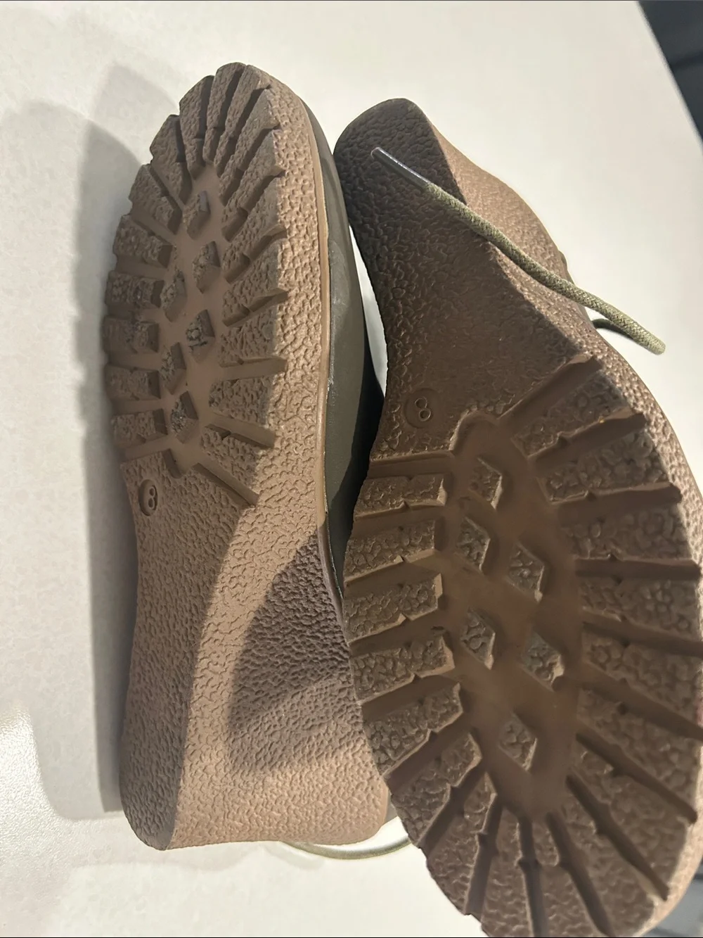 Cherokee Cushioned Wedge Ankle Boots in Olive with Knit Collar -